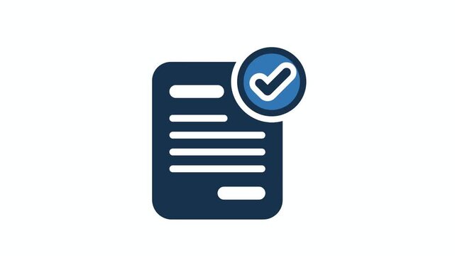 Document approval icon with checkmark symbol