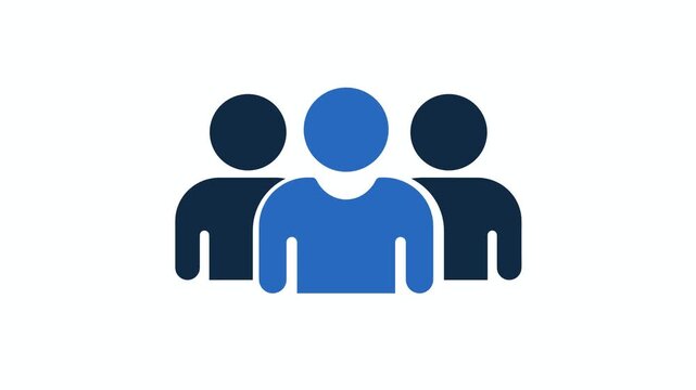 Animated team icon representing group community and leadership network