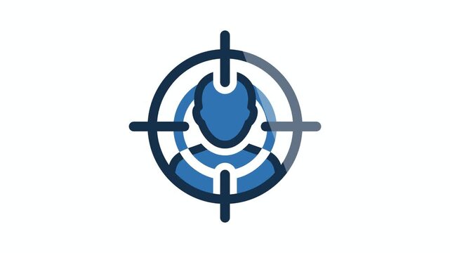Target audience icon with person silhouette in crosshair
