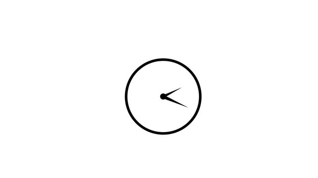 Minimalist analog clock face animation featuring rapidly spinning hands indicating the constant passage of time, deadline urgency, and efficient schedule management for business presentations