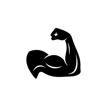 Female arm flexing bicep