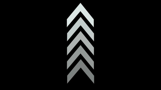 up-directional arrow loop animation. arrows indicate the direction of the overlay video layer. Up to down arrow loop animation on black background. 4k video concept
