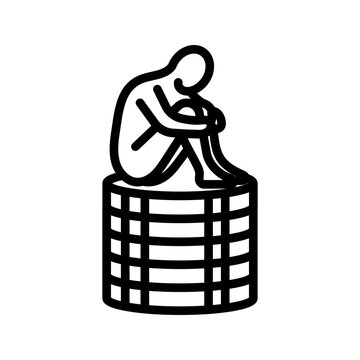 Financial Independence Doubt - Financial freedom uncertainty stress icon
