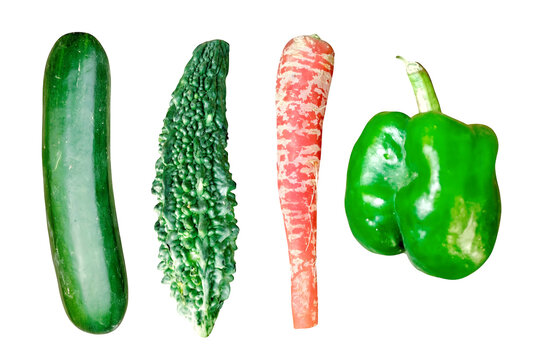Assorted Fresh Vegetables &ndash; Cucumber, Bitter Gourd, Carrot & Bell Pepper