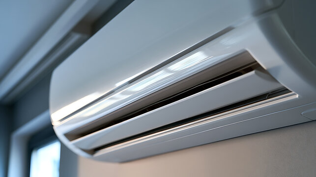 Syst&egrave;me de climatisation install&eacute; dans un b&acirc;timent moderne