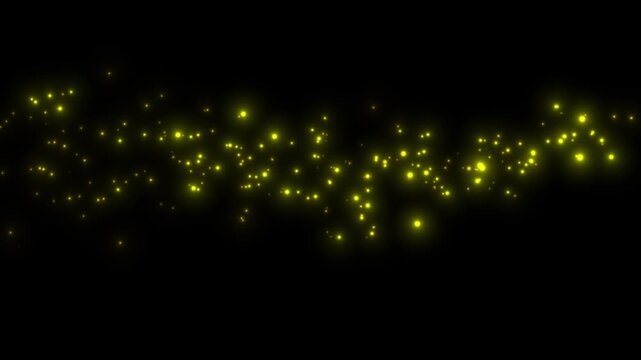 Abstract motion background shining gold particles, shimmering golden glittering particles with bokeh, seamless loop video for luxury award show, celebration and holiday background, 4K and UHD video