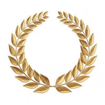 Golden laurel wreath crown vector design