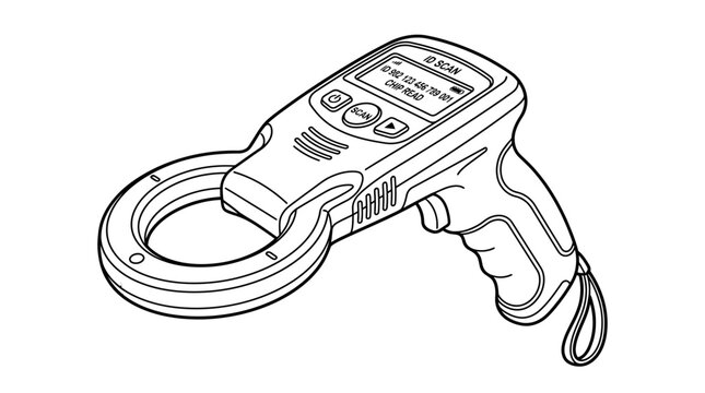 Black and white line art illustration of a handheld electronic clamp meter.