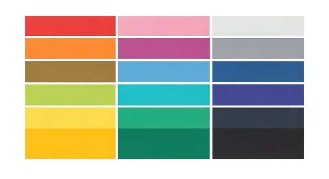 Vibrant Color Swatches Palette - Flat Design, No Gradients, Pure Hues
