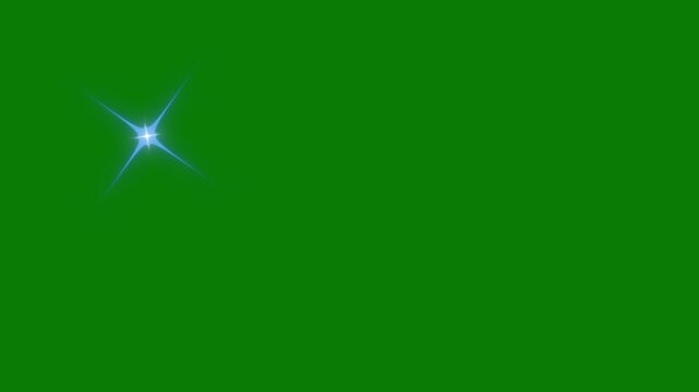 Twinkling star set Hand drawn shining stars. animated cartoon white sparkles in doodle style on transparent green background.  twinkling Star or blinking light effect for festive holiday event. 4k