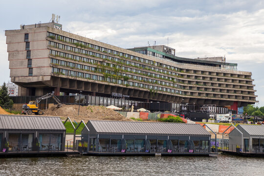 The abandoned Hotel Forum, a massive 1970s Brutalist megastructure designed by Janusz Ingarden. added to Poland's register of historic monuments in 2025. Krakow, Poland, June 9, 2026