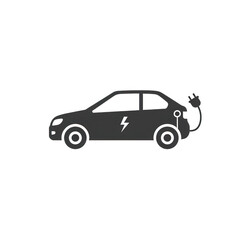 Fototapeta premium Electric car charging with plug isolated on transparent background