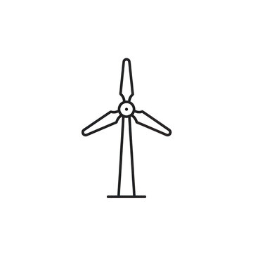Wind turbine outline icon isolated on transparent background