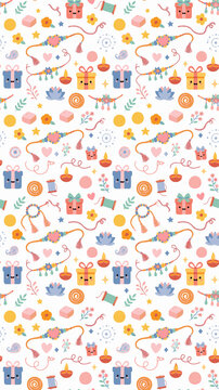 Seamless pattern featuring traditional Indian festival