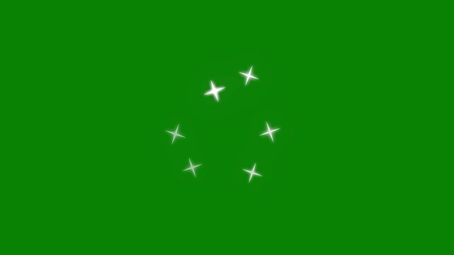 Glitter, sparkling star explosion animation, rapid twinkling particles, white shine effects, glowing light trails, magic sparkle motion, cartoon doodle style, 4k green screen