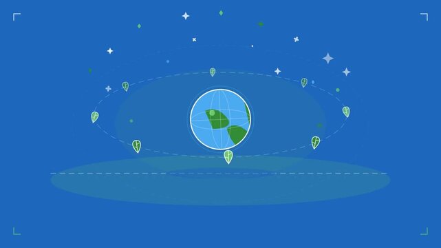 An animated video of the Earth's rotation that conveys a sense of limitless knowledge and technology.