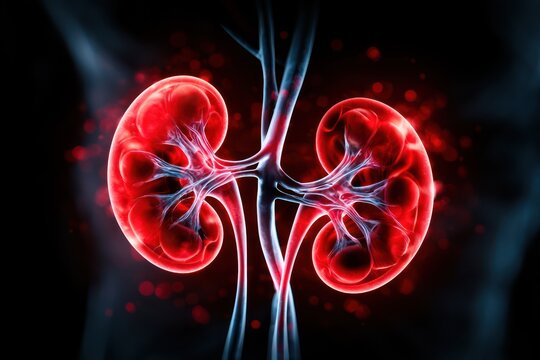 Human kidney anatomy for health education graphic