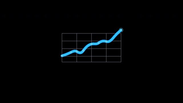 Animated chart draw-on SaaS analytics data visualization overlay