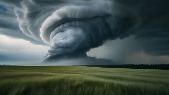 Tornado in a bad weather situation. High resolution.