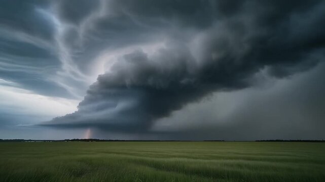 Tornado in a bad weather situation. High resolution.