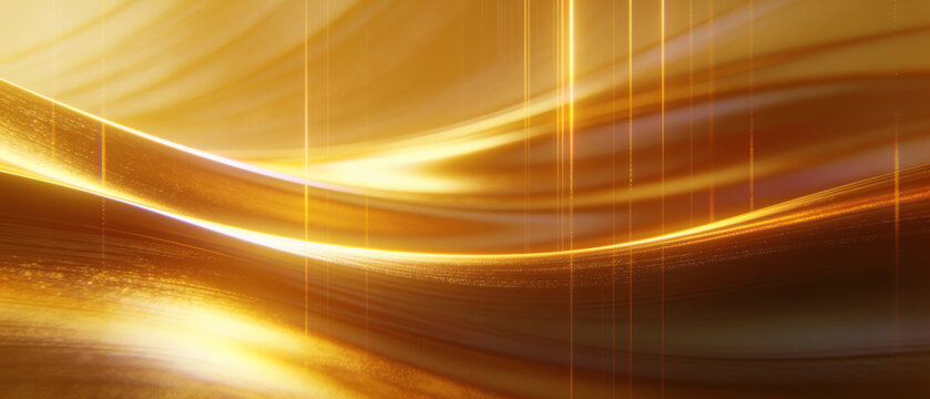 Golden digital waves representing high speed data flow and communication background