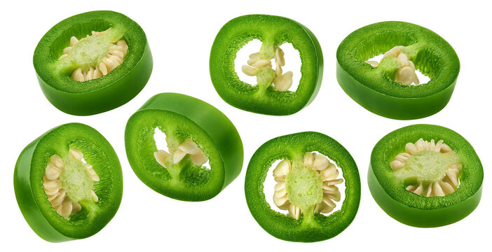 Jalapeno Pepper slice, isolated, full depth of field