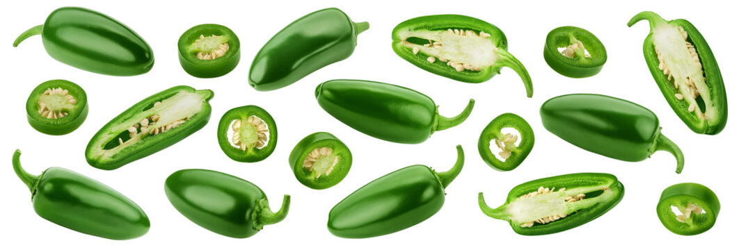 Jalapeno Pepper slice, isolated, full depth of field