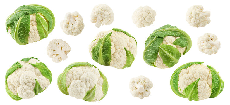 cauliflower isolated, full depth of field