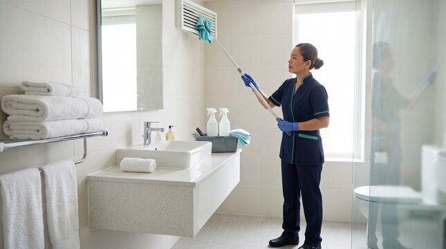 Housekeeper maintains ensuite ventilation for allergy aware stays