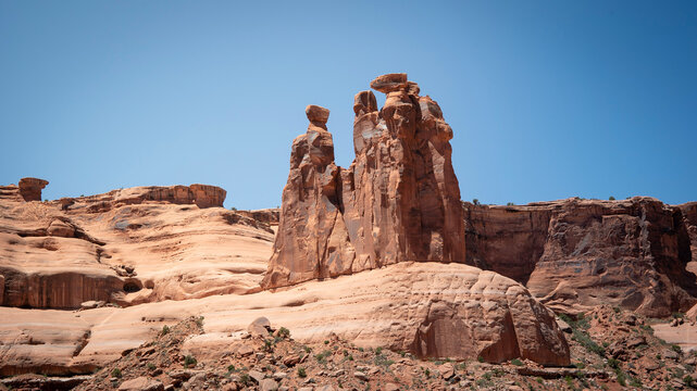 Three Gossips rock formation in Arches National Park