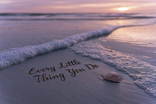 Every Little Thing You Do Beach Sand Quote at Sunset