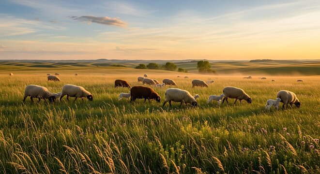 herd of sheep on a pasture