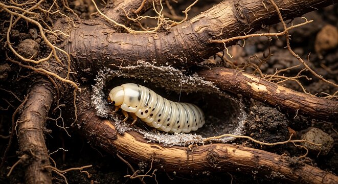 close up of a dead worm