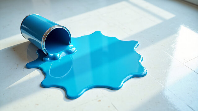 Paint Spill on Concrete Floor with Bright Lighting