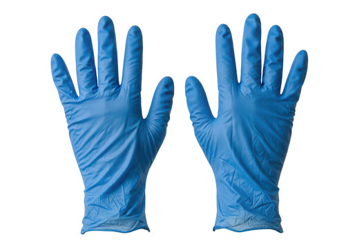 Blue disposable nitrile gloves