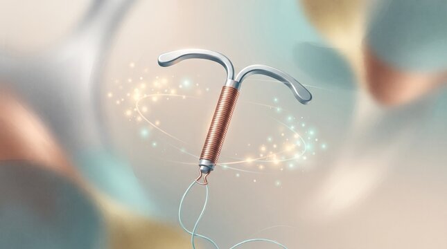 Copper intrauterine device illustration for World Contraception Day  