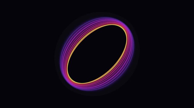 Rotating Neon Ellipse Ring Abstract Color Shift Loop