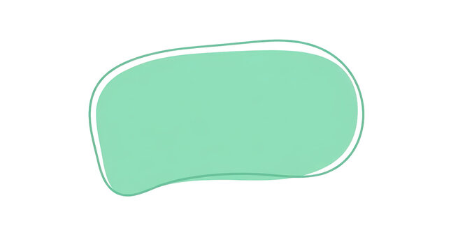 Handdrawn organic speech bubble in a soft mint green color isolated on transparent background