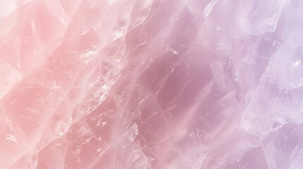 Fototapeta premium Close up of rose quartz crystal texture with soft pink and purple pastel colors for abstract backgrounds and calming spa designs.