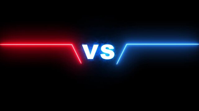 VS versus bars neon animated versus vs bars neon multiplayer co op team with smoky black background 4k looping