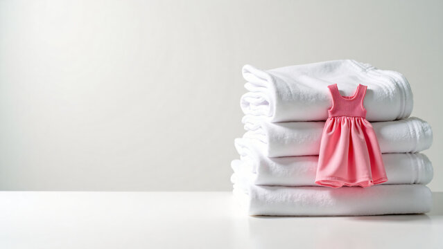 Pink Dress Among White Laundry Modern Product Shot