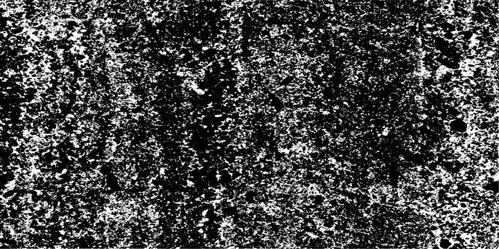 Monochrome texture composed of irregular graphic elements. Distressed uneven grunge background. Abstract vector illustration. 