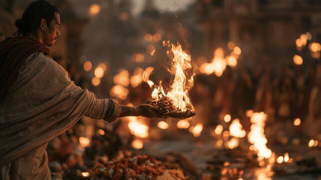 Discover the rituals of a Hindu funeral in India, from the offering of funeral flowers and chanting of mantras to ash immersion in sacred rivers, reflecting deep cultural beliefs