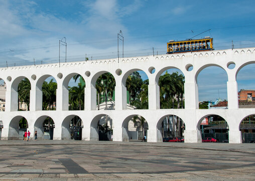 Arcos Da Lapa Com Bondinho De Santa Teresa, Rio de Janeiro, Brasil