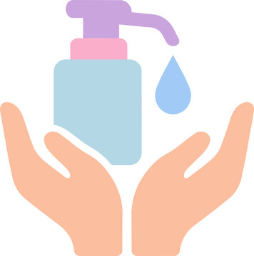 Hand sanitizer pump icon for home hygiene and infectious disease prevention