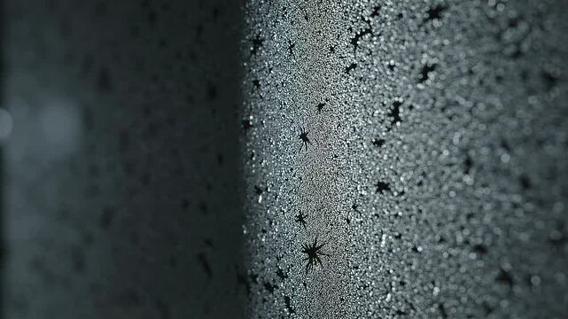 きらめく霜の粒がひしめく極寒の質感