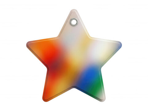 Blank white star tag isolated on transparent background isolated on a transparent background