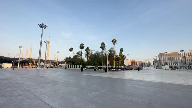 Historic Saqifah Bani Saidah garden near the Prophet's Mosque in Medina.