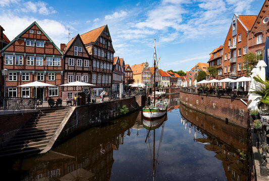 Kreisstadt Stade in Niedersachsen am Fluss Schwinge, Historische Altstadt