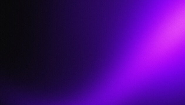 Abstract dark cyberpunk background with glowing diagonal pink and violet neon light beam, deep indigo blue and moody dark shadow smooth gradient and vintage grainy noise texture